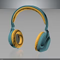 Turquoise And Orange Kid Friendly Headphones With Soft Earmuffs Lightweight Design