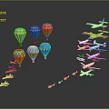 Colorful Cosmic Aerospace Scene With Rocket Satellite And Shining Stars