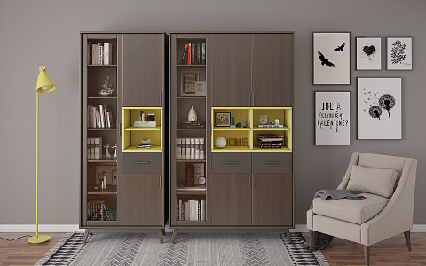 Modern bookcase 3d model