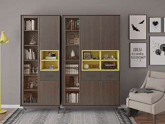 Modern bookcase 3d model