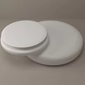 Modern White Coffee Table With Round Shape And Double Layer Design 3d model