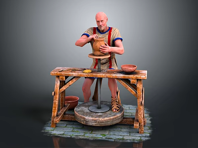 Modern Game Character Craftsman Ancient Craftsman Roman Craftsman Old Man 3d model