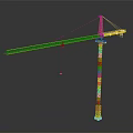 Yellow Construction Tower Crane With Long Boom Hook And Stable Tower Structure