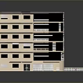 Multi Story Building With Red Roof Beige Walls And White Tiled Entrance Area