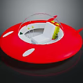 Red Ladybug Inspired Cabin With White Spots Transparent Dome And Passenger Seat