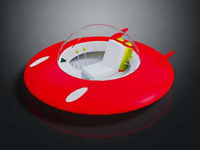 Red Ladybug Inspired Cabin With White Spots Transparent Dome And Passenger Seat 3d model