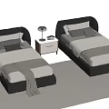 Modern single bedside table 3d model