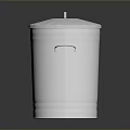 Stainless Steel Metal Trash Can With Lid Handles And Vertical Stripes