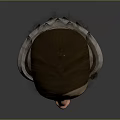 3D Character Head Design With Brown Braided Hair Green Eyes And Silver Armor