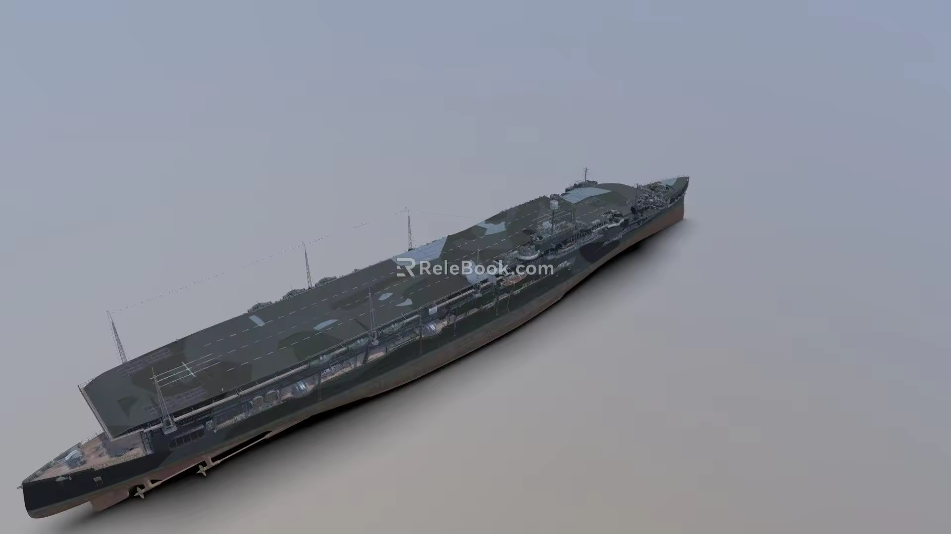 modern warship aircraft carrier 3d model