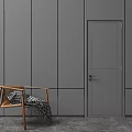 Colorful Hinged Doors In Orange Blue Gray Brown With Wall And Chair Interior Design