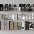 Various Daily Use Appliances Featuring Refrigerators Washing Machines Air Conditioners and More With Modern Design