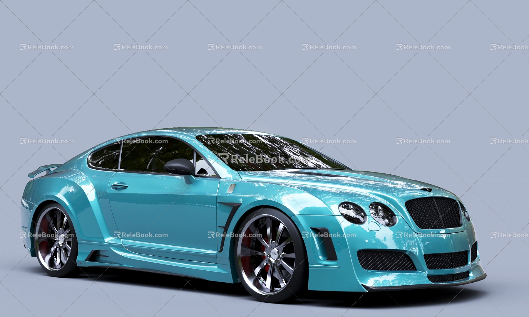 Blue Car sports car Bentley 3d model