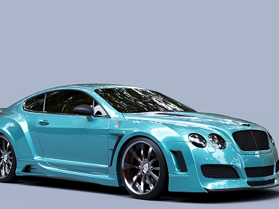 Blue Car sports car Bentley model