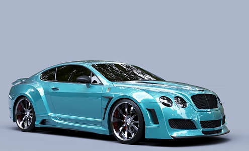 Blue Car sports car Bentley 3d model