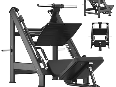 Sturdy Black Frame Adjustable Leg Press Fitness Equipment For Gym Strength Training 3d model