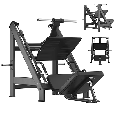 Sturdy Black Frame Adjustable Leg Press Fitness Equipment For Gym Strength Training 3d model