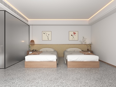 Modern Room Simple Hotel Homestay Room Chinese Hotel Room Business Hotel Room Minimalist Business Hotel model