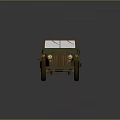 Vintage Military Green Jeep With Open Top And Spare Tire Design