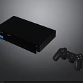 Modern Black Game Console With Wireless Controller For Home Entertainment System