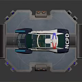 Futuristic Racing Car Model With NCD Logo On Metal Base And Control Panel
