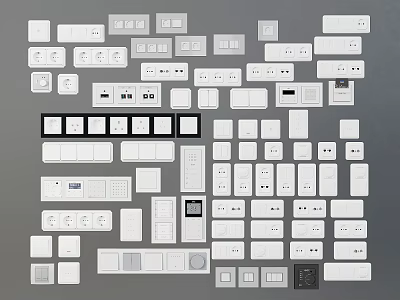 Various Modern Switch Panels With Different Designs For Home Interior Use 3d model
