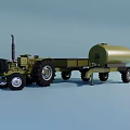Military Green Tractor With Fuel Tank Trailer For Utility Transport