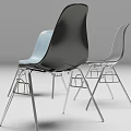 Sleek Leisure Chairs In Black Blue With Metal Legs Modern Design For Home Use