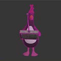 Cartoon Penguin Character Wearing Red Hat Holding Metal Box With Microphone