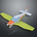 Colorful Toy Airplane With Yellow Wings White Body Orange Nose And Propeller