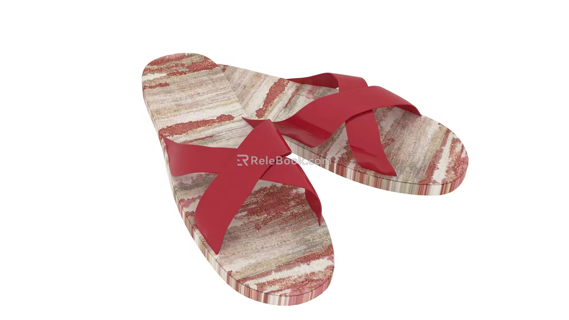 Sandals Slippers Sandals Beach Shoes Summer Flip Flops Creative Pattern 3d model