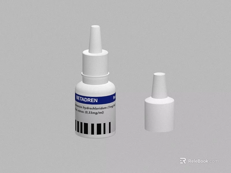 CASREN Medical Device Bottle With Label Barcode And White Cap 3d model 