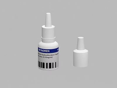 CASREN Medical Device Bottle With Label Barcode And White Cap 3d model