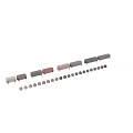 Pink Upholstered Sofa Bench With Wooden Legs And Gray Side Accents Modern Living Room Furniture