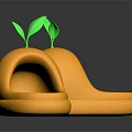 Cute Yellow Cartoon Duck Shaped Slippers With Green Leaf For Kids