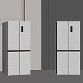 Two Black Modern Refrigerators with Sleek Stylish Design in Contemporary Interior 3d model