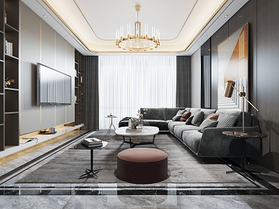 Light Luxury Living Room 3d model