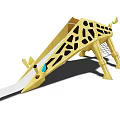 Giraffe Shaped Outdoor Playground Equipment With Slide And Net Climbing For Kids