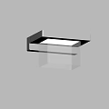 Modern Wall Lamp With Metal Frame And Glass Shade Mounted On Gray Wall