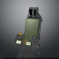 Astronaut Spacecraft Seat With Green Cushion And Safety Features For Space Missions