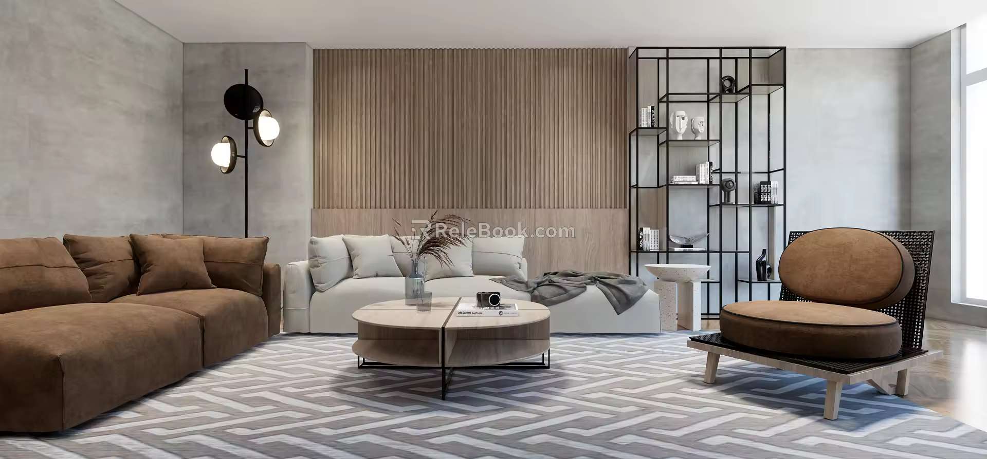 Modern sofa coffee table combination 3d model