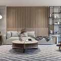 Modern sofa coffee table combination 3d model