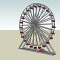 Outdoor Ferris Wheel Amusement Equipment With Metal Structure And Red Seats