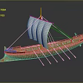 Ancient Traditional Wooden Sailed Watercraft With Oars And Detailed Hull Design