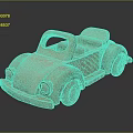 Electric Wooden Toy Convertible Car with Open Top Seat and Round Wheels
