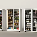 Commercial Display Refrigerators With Assorted Beverages And Packaged Food Items 3d model