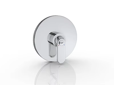Sleek Silver Round Switch Panel With Modern Design And Smooth Surface 3d model