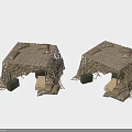 Industrial Equipment With Camouflage Net Cover Two Units And Support Structures