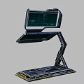 Dual Screen Computer Workstation With Modern Interactive Interface And Ergonomic Metal Stand 3d model