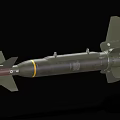 Green Military Bomb With Yellow Stripe Tail Fins And Aerial Warfare Design